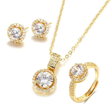 NEW ARRIVAL 18KGP and Silver AAA Zircon Crystals Jewellery Sets - Engagement Wedding Fashion Jewellery  - The Jewellery Supermarket
